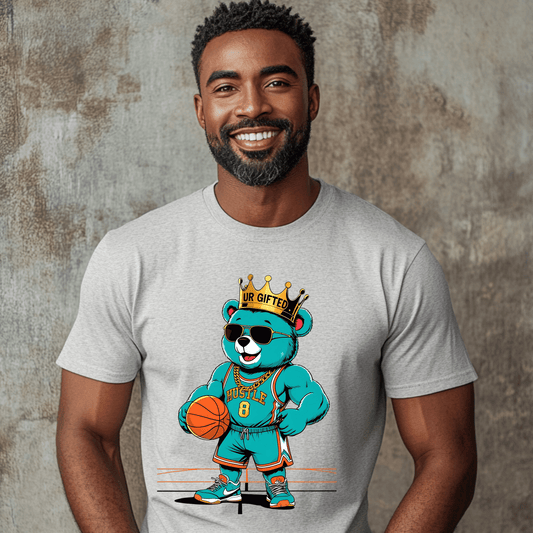 Cool Bear Basketball Tee, Unisex Graphic T-Shirt, Casual Summer Top, Sports Apparel for Kids and Adults, Birthday and Game Day Gift