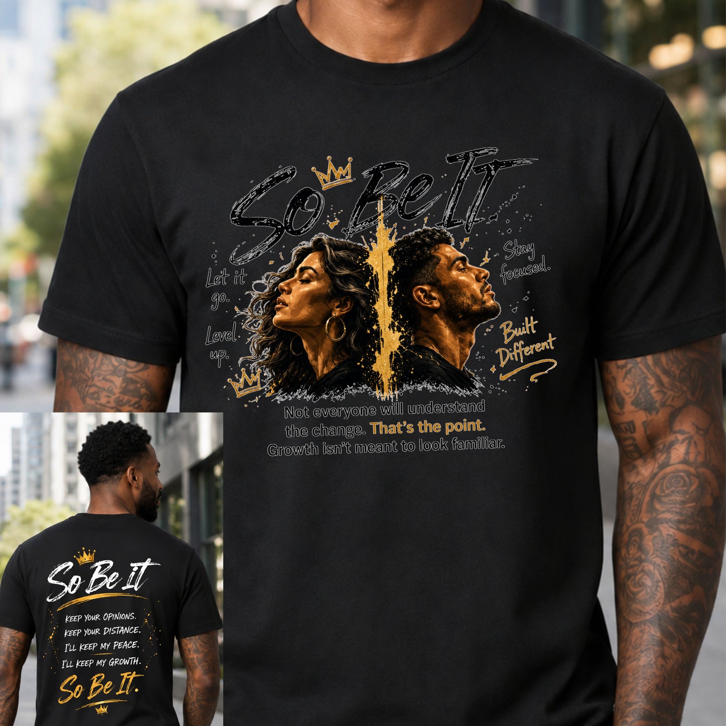 So Be It Graphic Tee — Empowerment Lion Print Inspirational T-Shirt