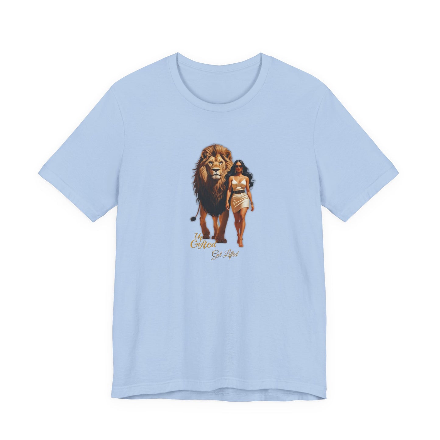 Wild Spirit Unisex Tee, Lion & Woman Graphic Shirt, Boho Style, Animal Lover Gift, Summer Casual Wear, Festival Outfit