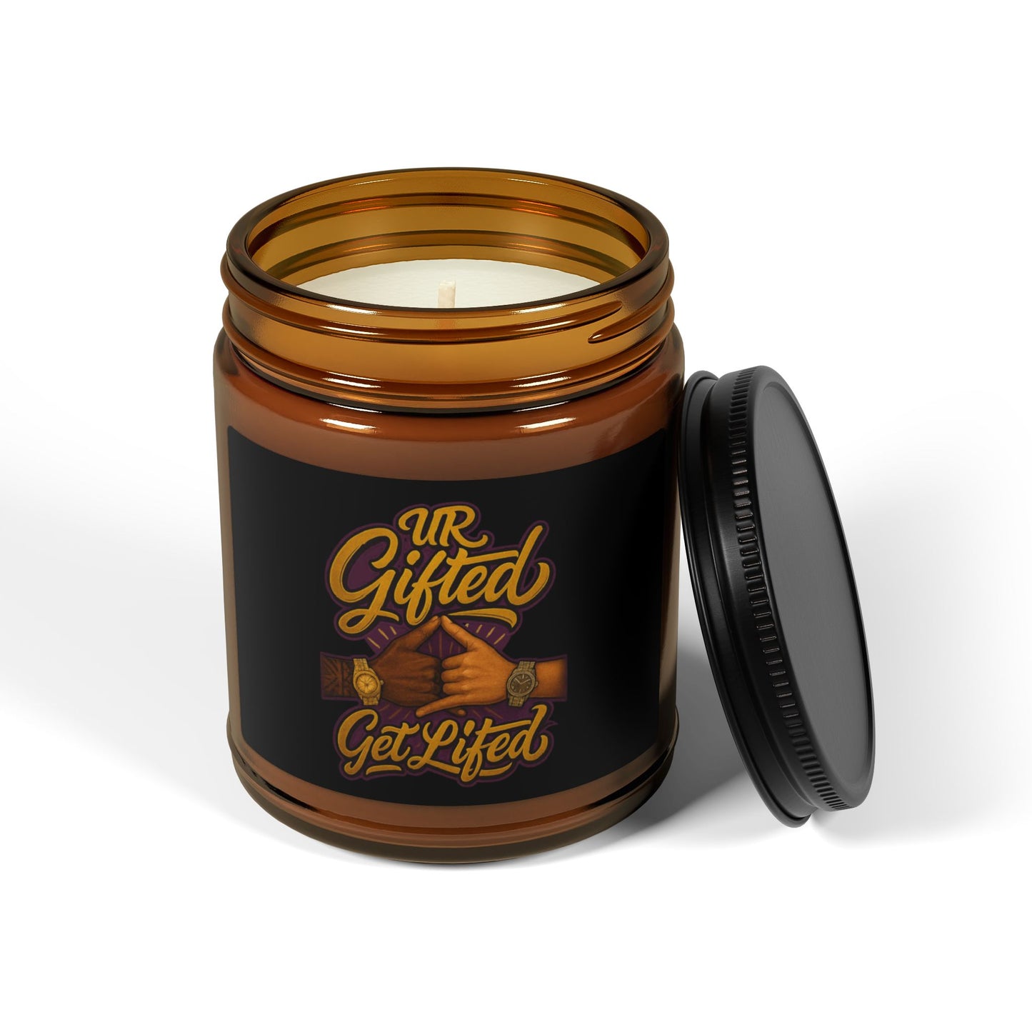 Ur Gifted Get Lifted Scented Soy Candle - UR Gifted, Get Lifted, Home Decor, Relaxation Gift, Aromatherapy, Multi-Size, Amber Jar