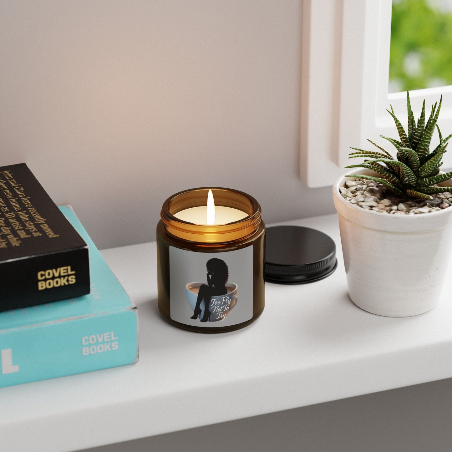 To Fly Not to Try Stylish Scented Candle, Aromatherapy Gift, Home Decor, Relaxation, Self-Care, Birthday Gift, Cozy Vibes, Amber Jar
