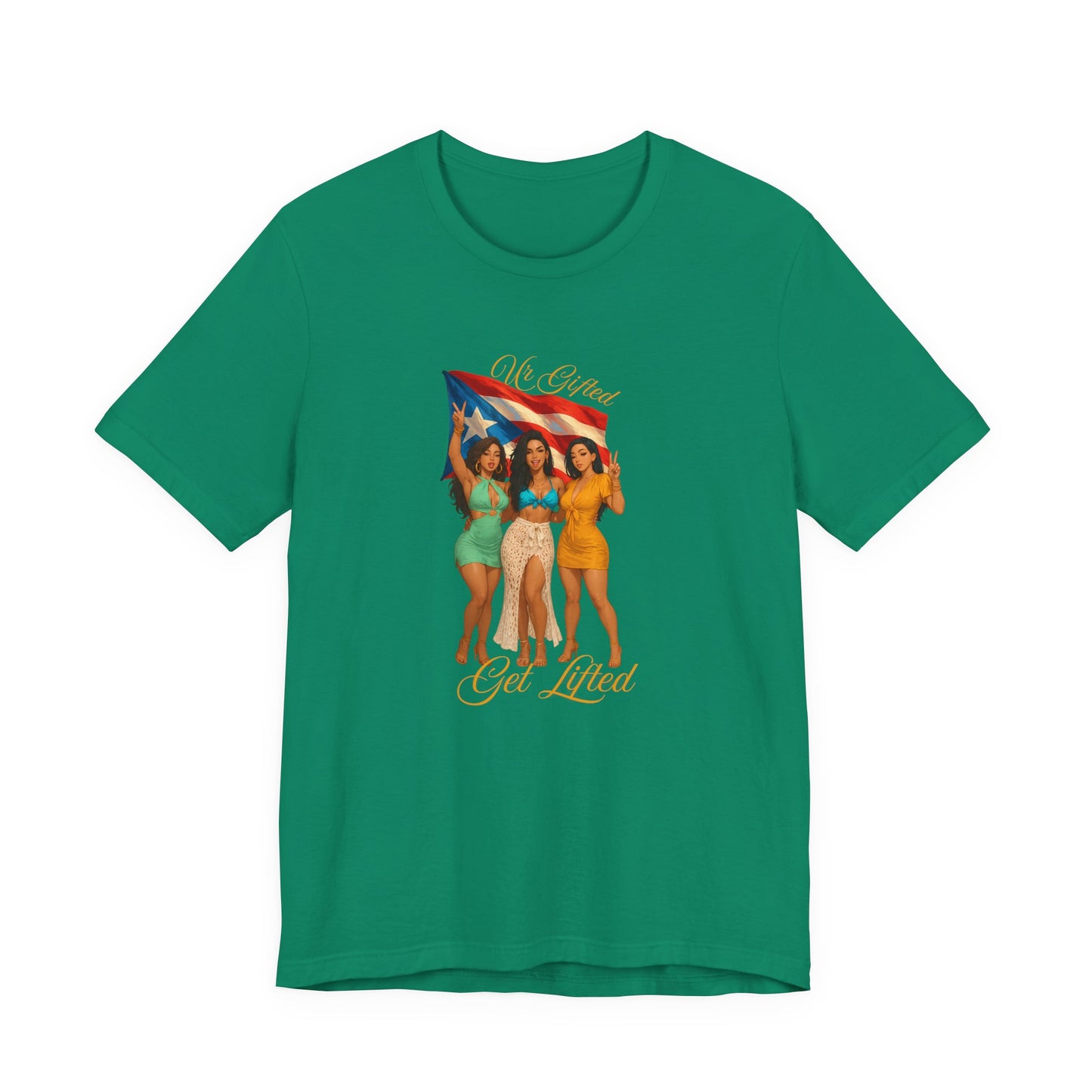 Celebrate in Style: Unisex Jersey Tee with Puerto Rican Pride Design, Festival Shirt, Beachwear, Summer Vibes, Unique Gift