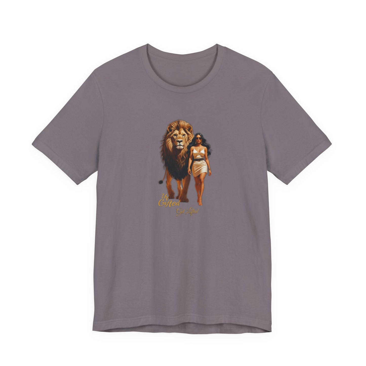 Wild Spirit Unisex Tee, Lion & Woman Graphic Shirt, Boho Style, Animal Lover Gift, Summer Casual Wear, Festival Outfit
