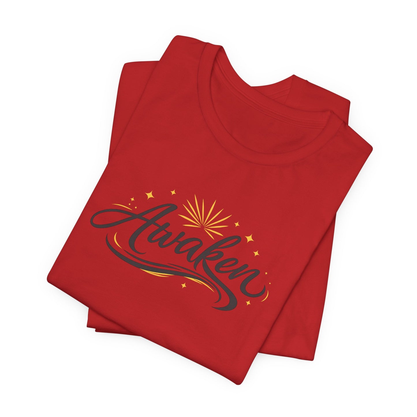 Awaken Graphic Tee — Inspirational Sunrise Typography T-Shirt