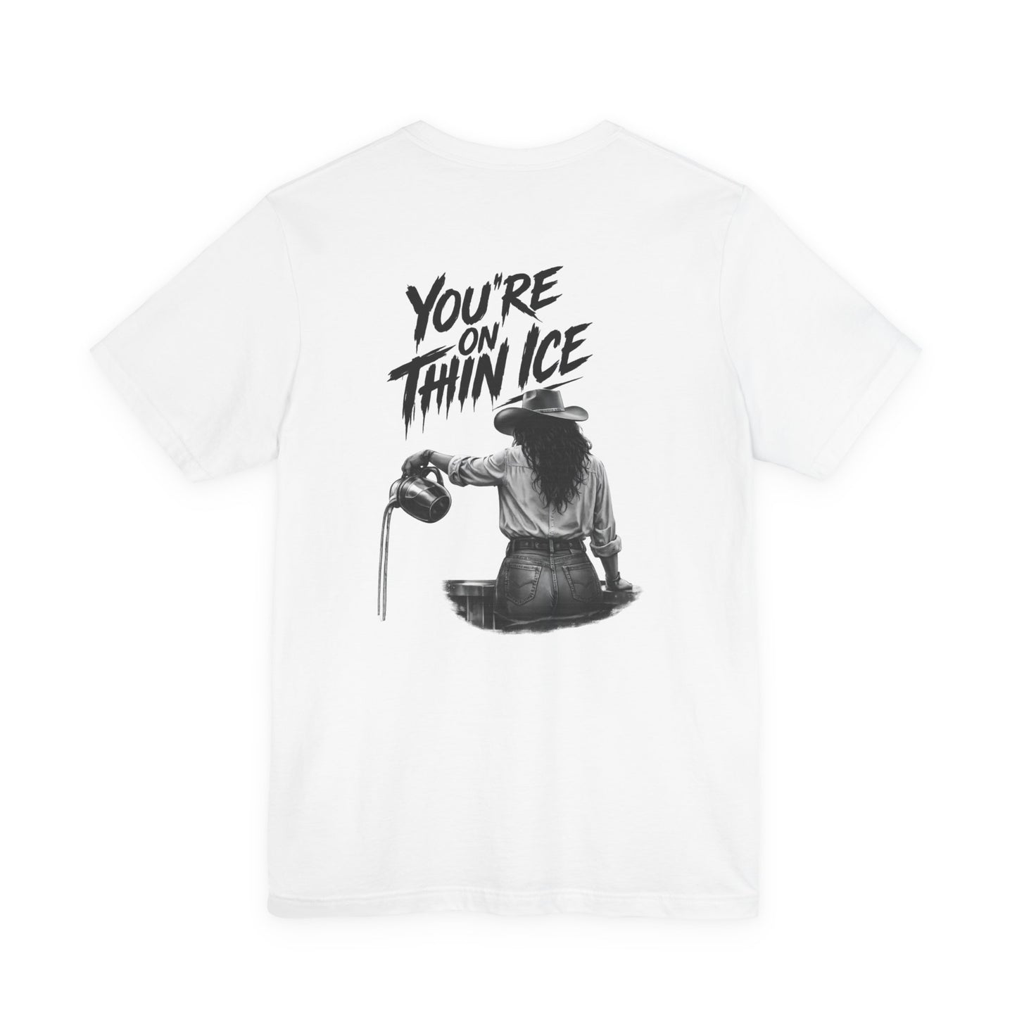 Cowgirl Graphic Tee - 'You're On Thin Ice' Retro Western Shirt