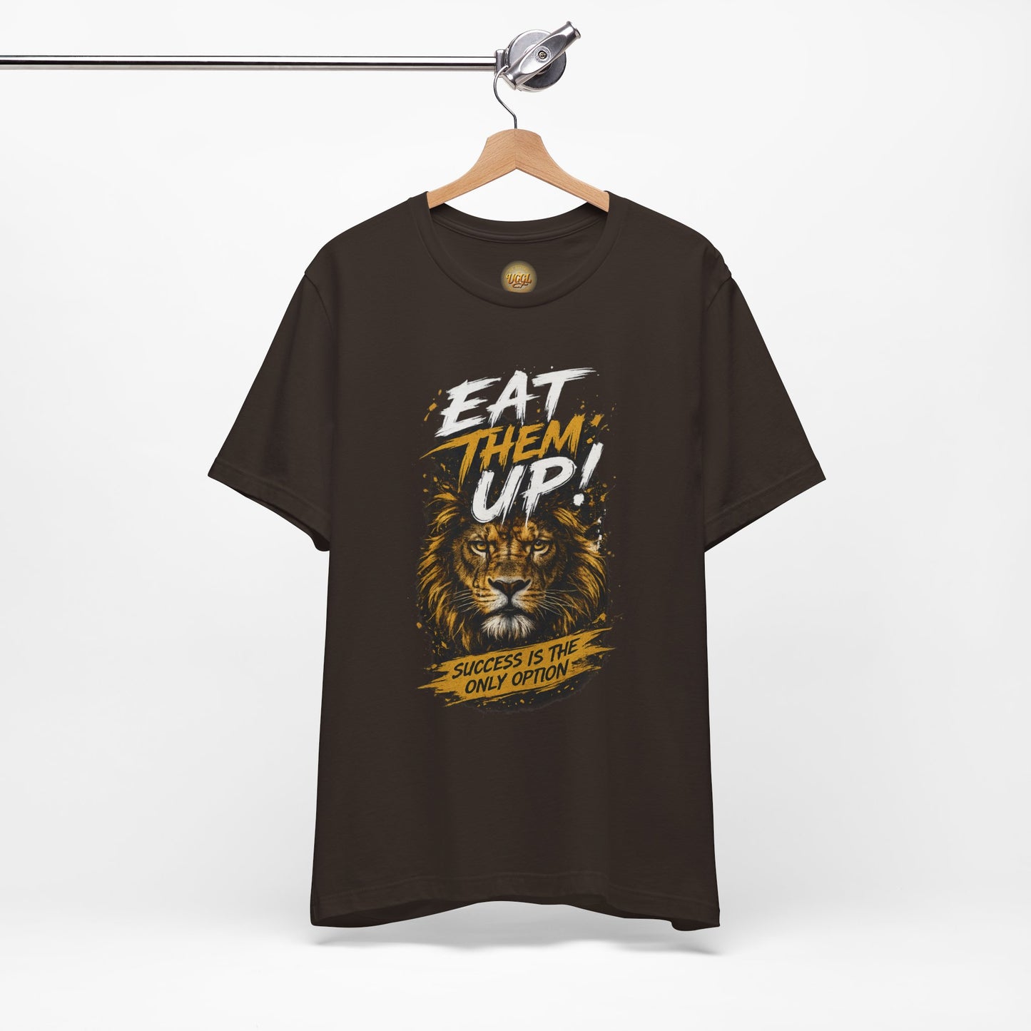 Eat Them Up! Lion Motivational Graphic Tee — "Success Is The Only Option"