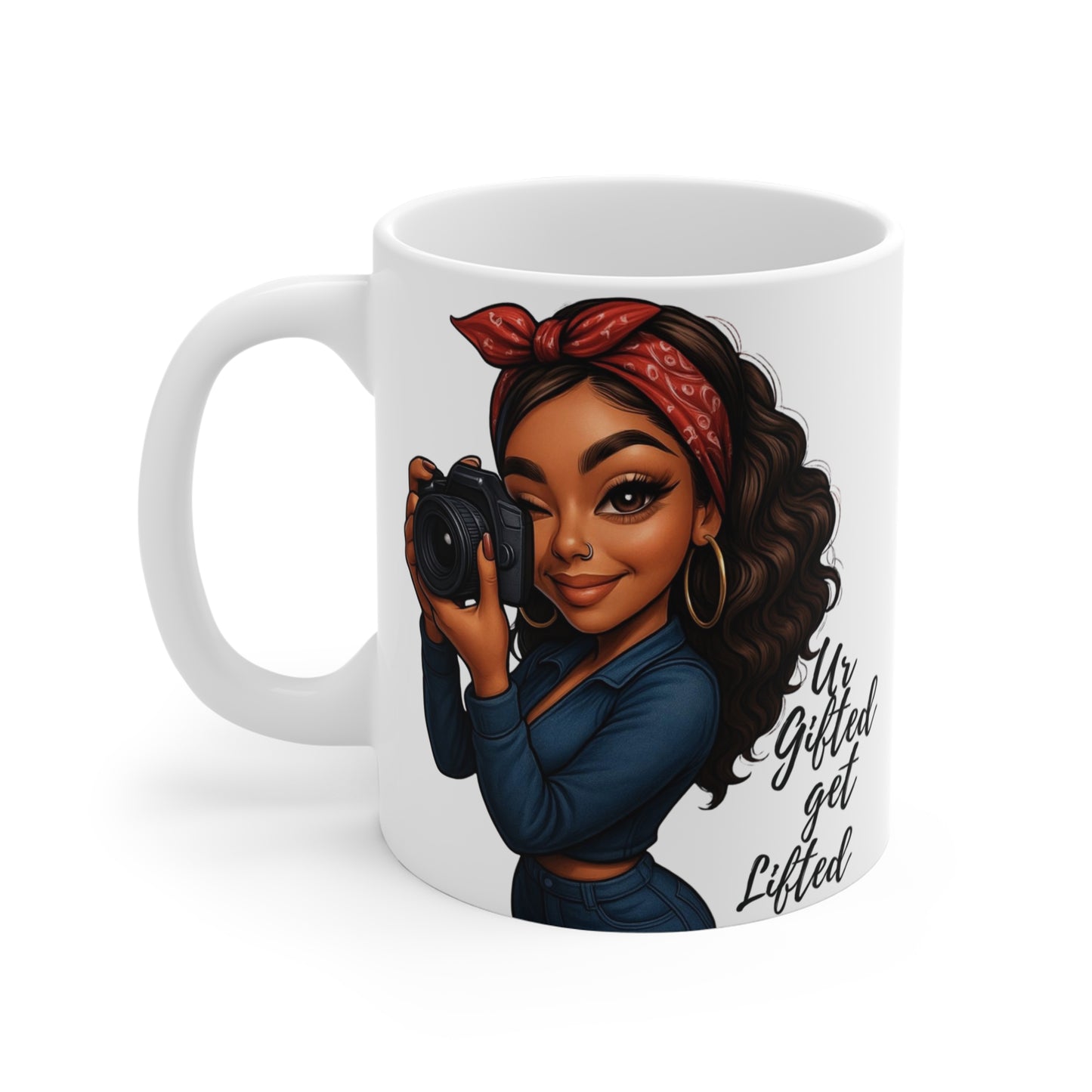 Empowered Artist Mug, Perfect Gift for Creatives, Black Girl Magic, Inspirational Coffee Cup, Photography Lover's Gift, Stylish Drinkware