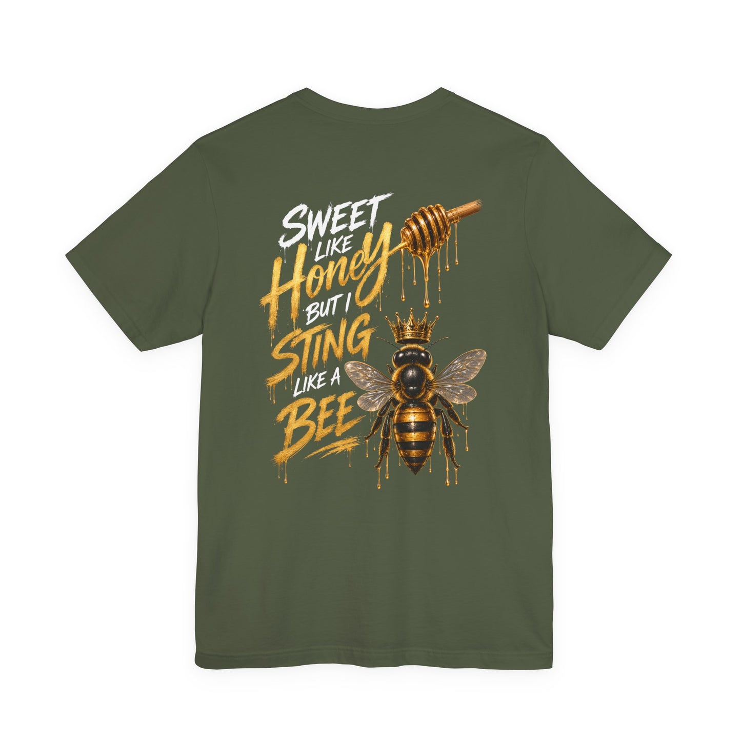 Honey Bee Graphic Tee — “Sweet Like Honey But I Sting Like a Bee” Black T-Shirt