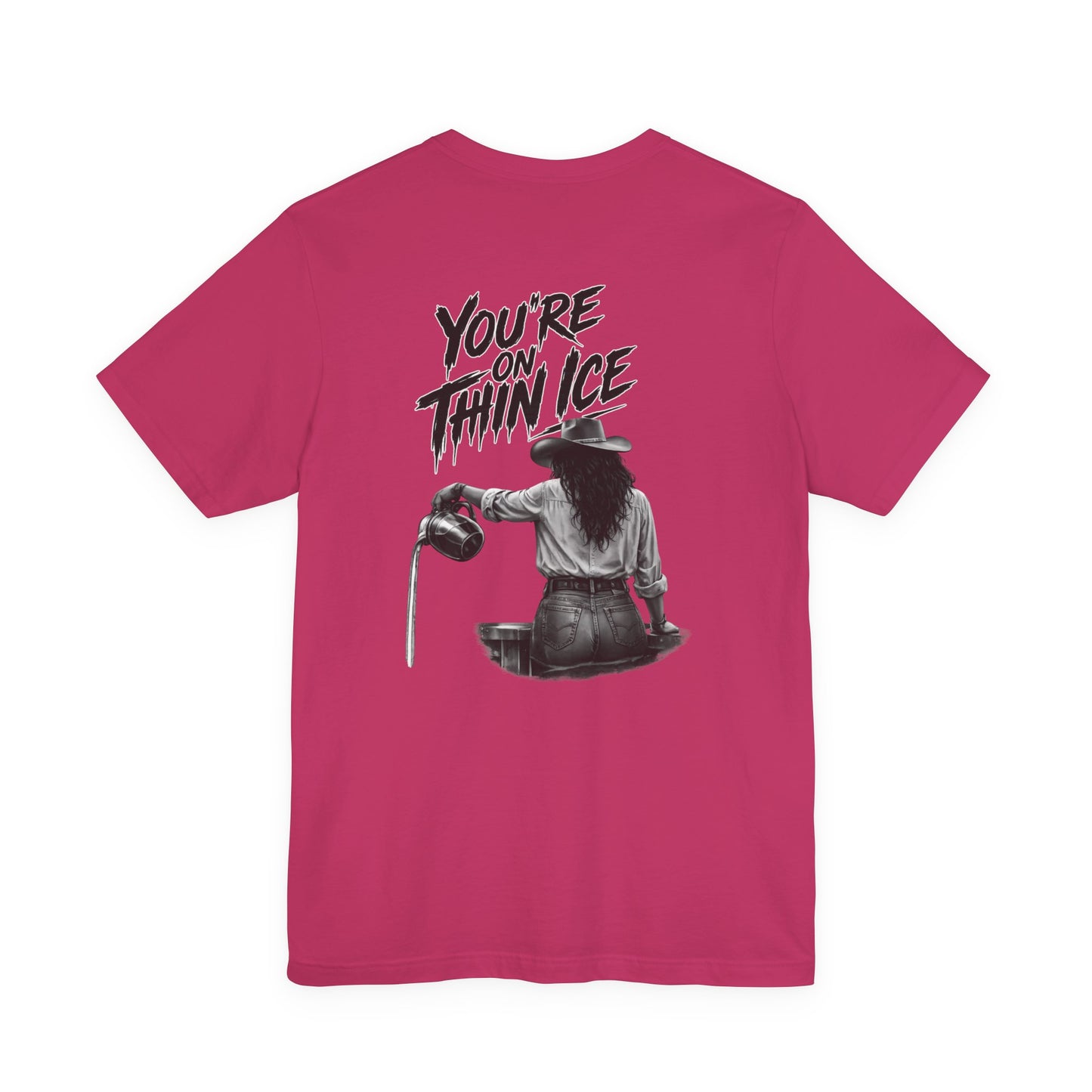 Cowgirl Graphic Tee - 'You're On Thin Ice' Retro Western Shirt