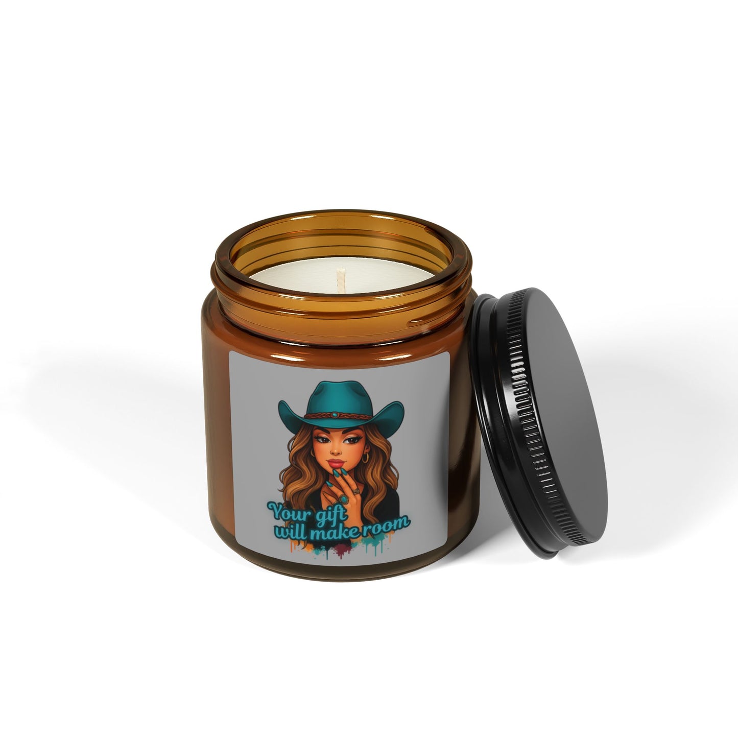 Cowgirl Scented Soy Candle, Amber Jar Candle, Home Decor, Gift for Her, Candle Lover Gift, Unique Candle Design, Relaxation
