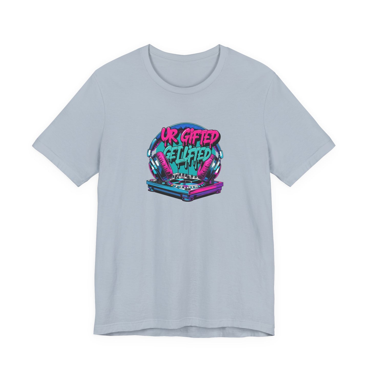 Colorful Graphic Tee - "UR Gifted" Short Sleeve T-Shirt, Trendy Casual Wear, Gift for Creative Minds, Music Lovers, Everyday Comfort