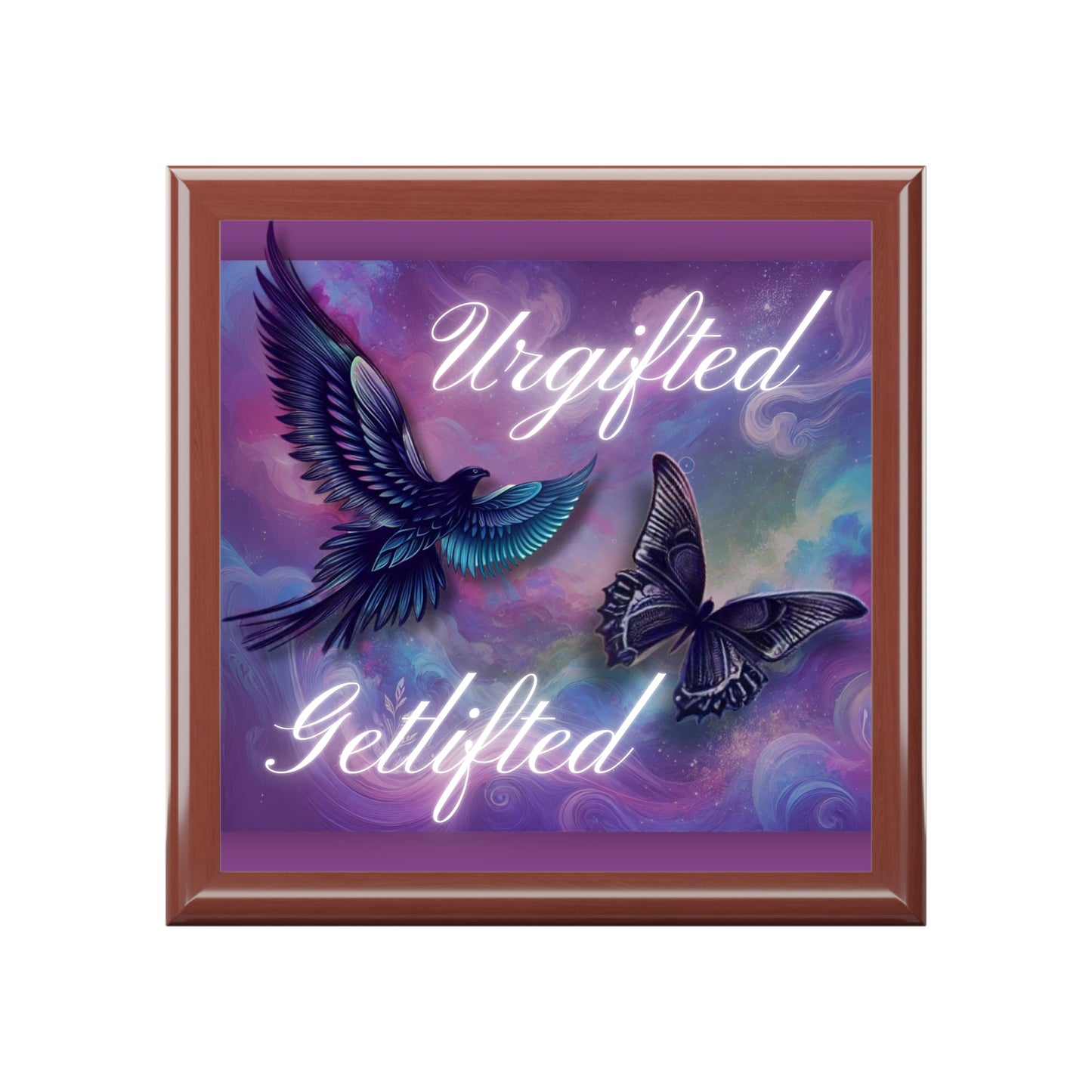 Inspirational Jewelry Box with Butterflies - 'Urgifted, Getlifted'