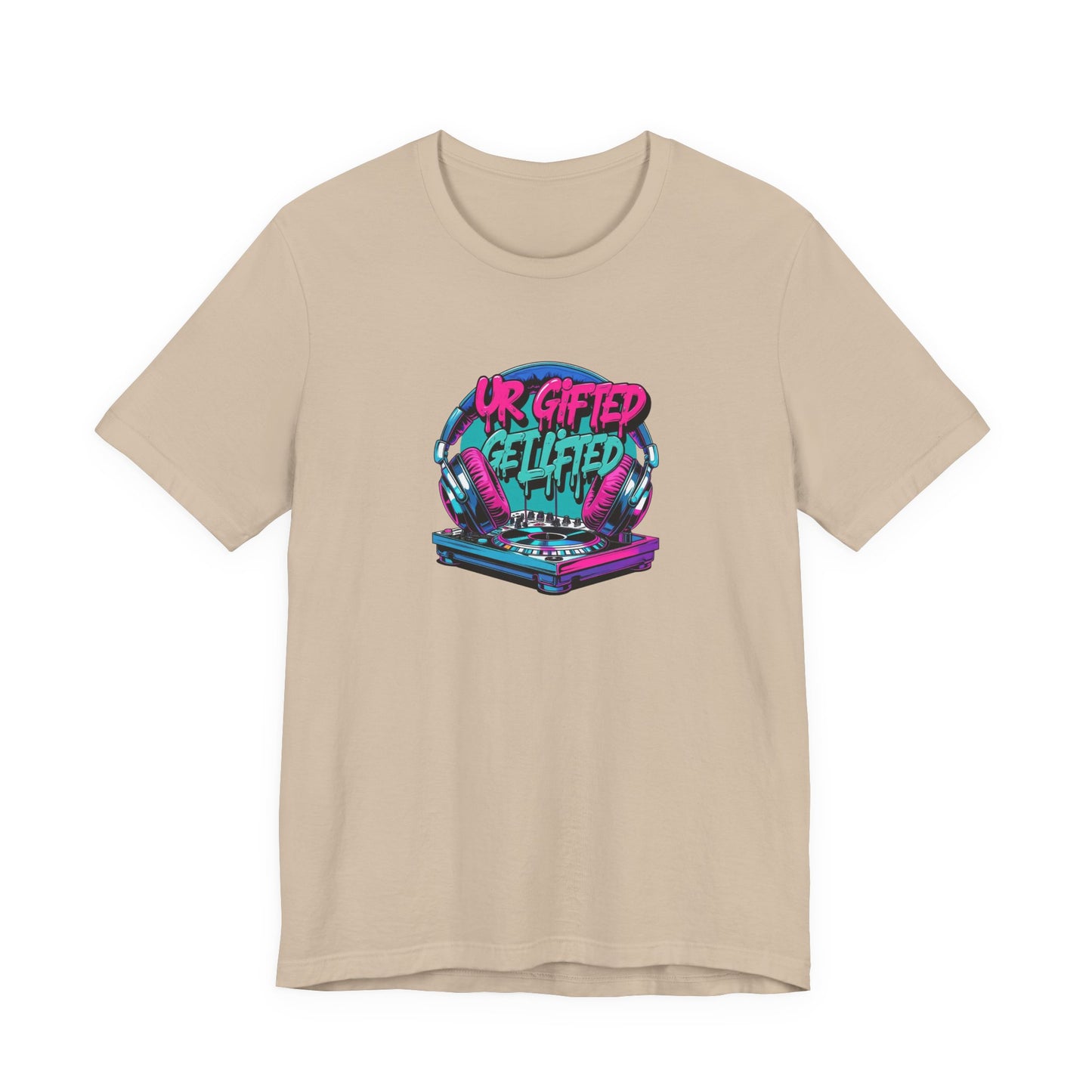 Colorful Graphic Tee - "UR Gifted" Short Sleeve T-Shirt, Trendy Casual Wear, Gift for Creative Minds, Music Lovers, Everyday Comfort