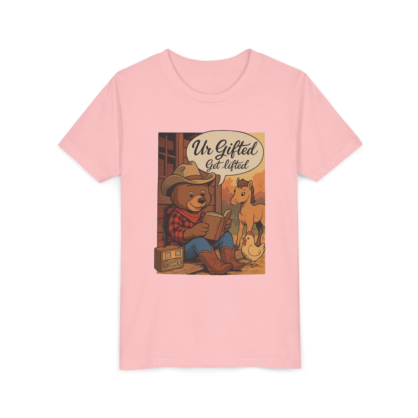 Youth Gifted Bear Tee - Cute Animal Shirt for Kids, Birthday Gift, Gifted & Talented, Playful Graphic T-shirt, Back to School