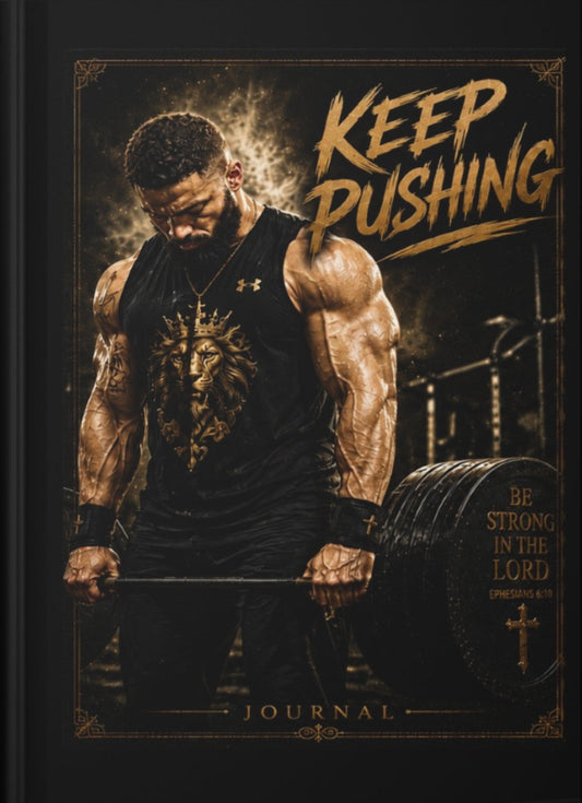 Motivational Hardcover Journal — "UR Gifted Get Lifted" / "Keep Pushing" Gym & Faith Inspo