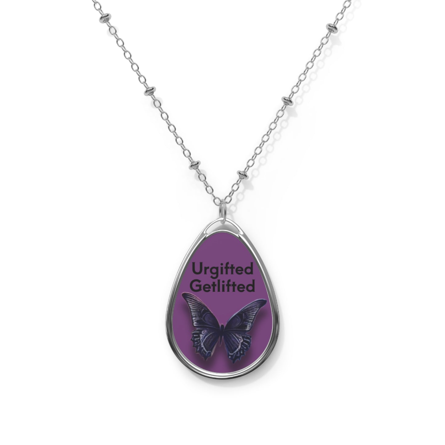 Butterfly Oval Necklace - Urgifted Getlifted