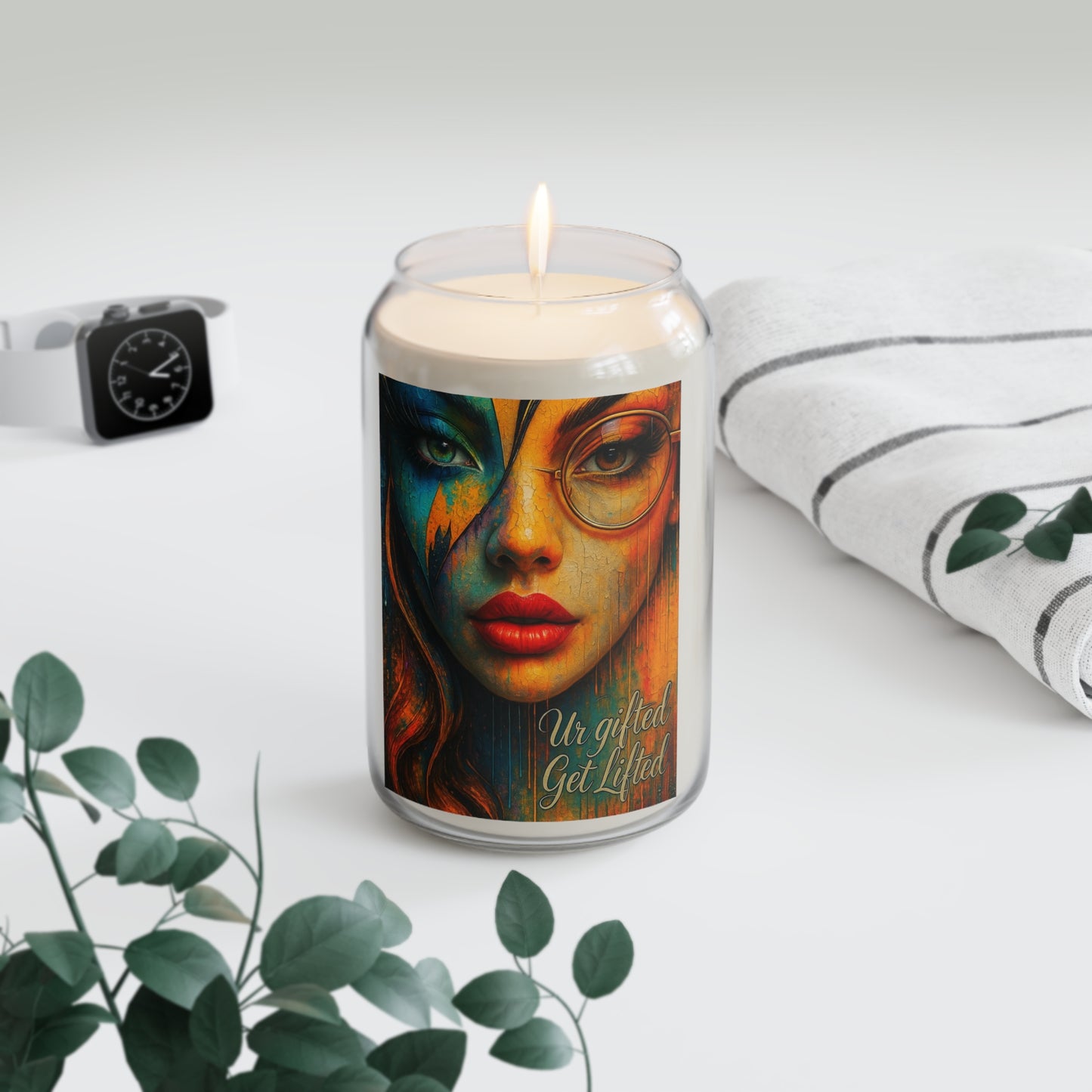 Scented Soy Candle with Inspirational Design, Aromatherapy Gift, Relaxation Decor, Home Fragrance, Self-Care Essentials