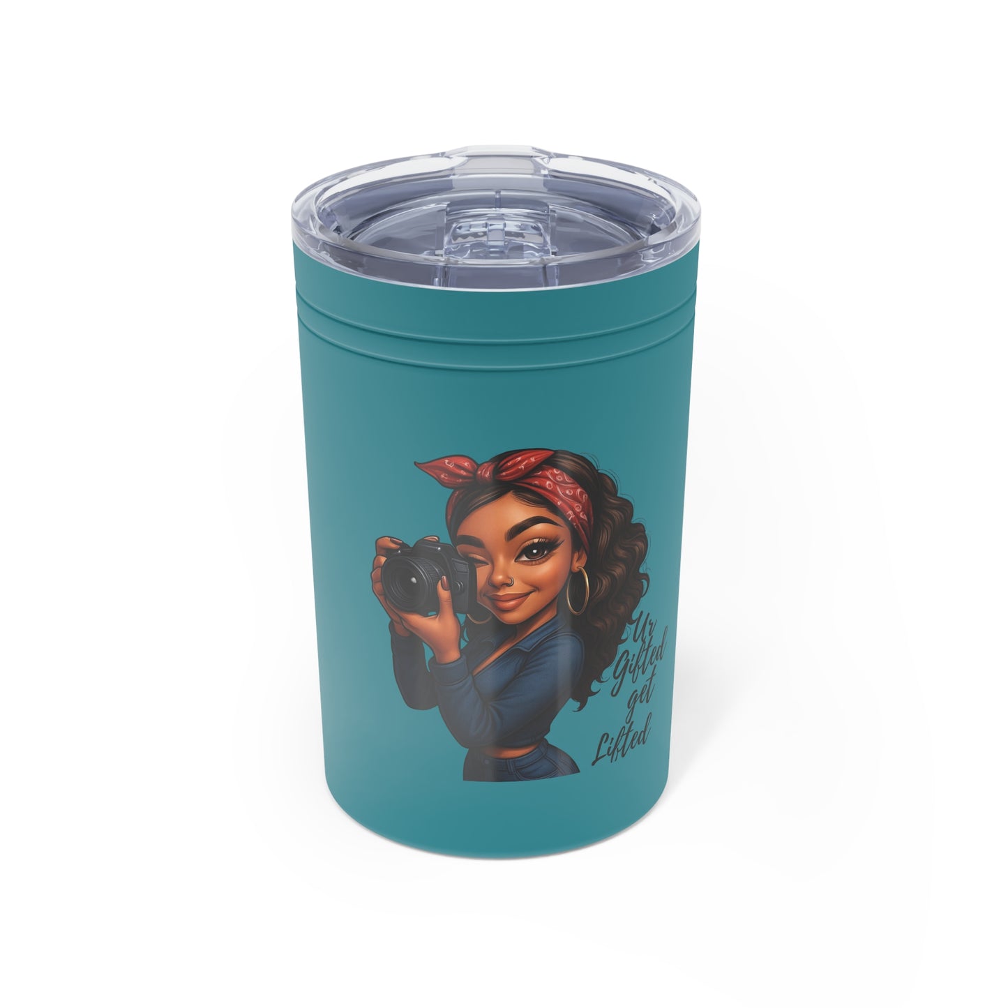 Chic Photographer Tumbler, 11oz Insulated Cup for Coffee & Tea Lovers, Gifts for Women, Travel Mug, Stylish Drinkware