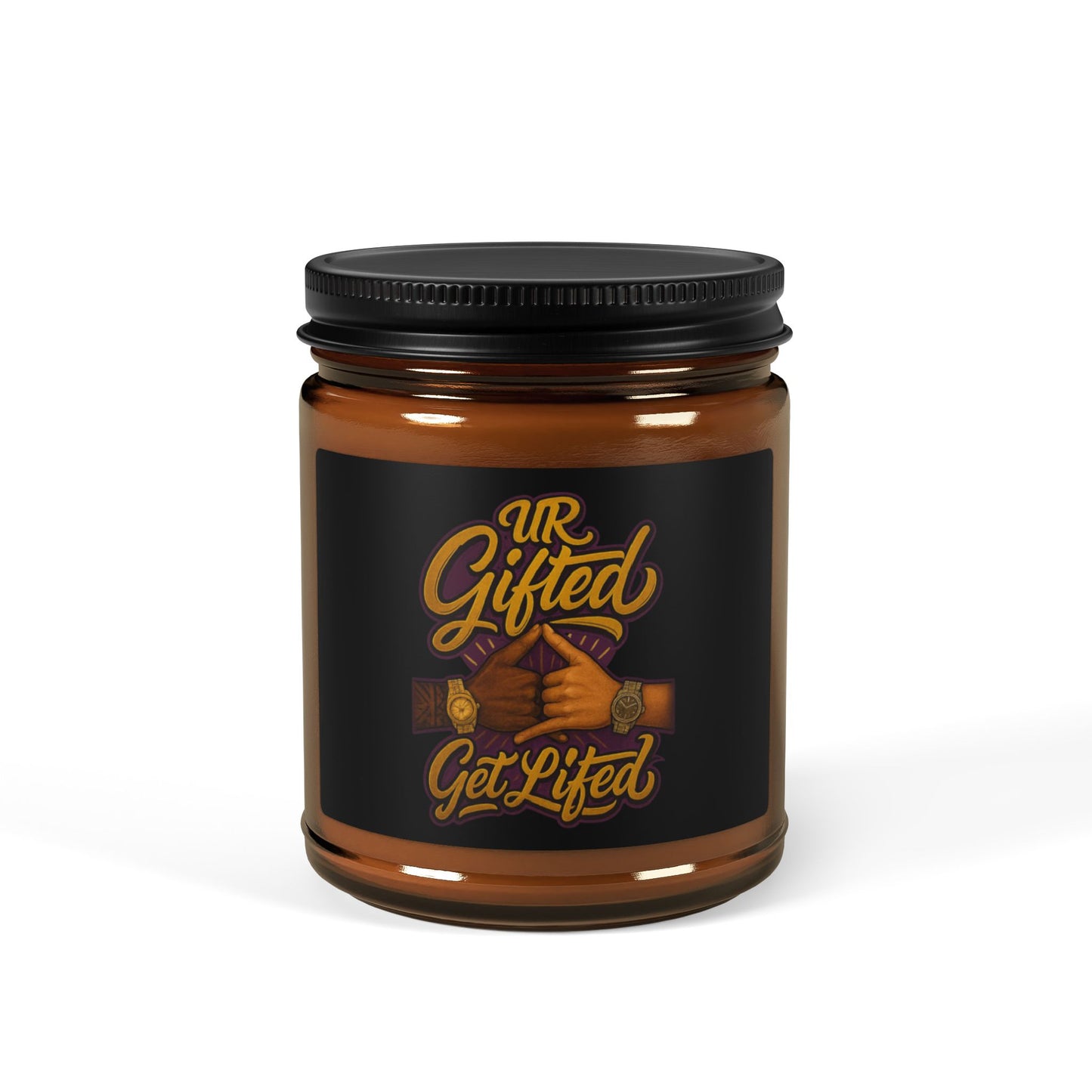Ur Gifted Get Lifted Scented Soy Candle - UR Gifted, Get Lifted, Home Decor, Relaxation Gift, Aromatherapy, Multi-Size, Amber Jar