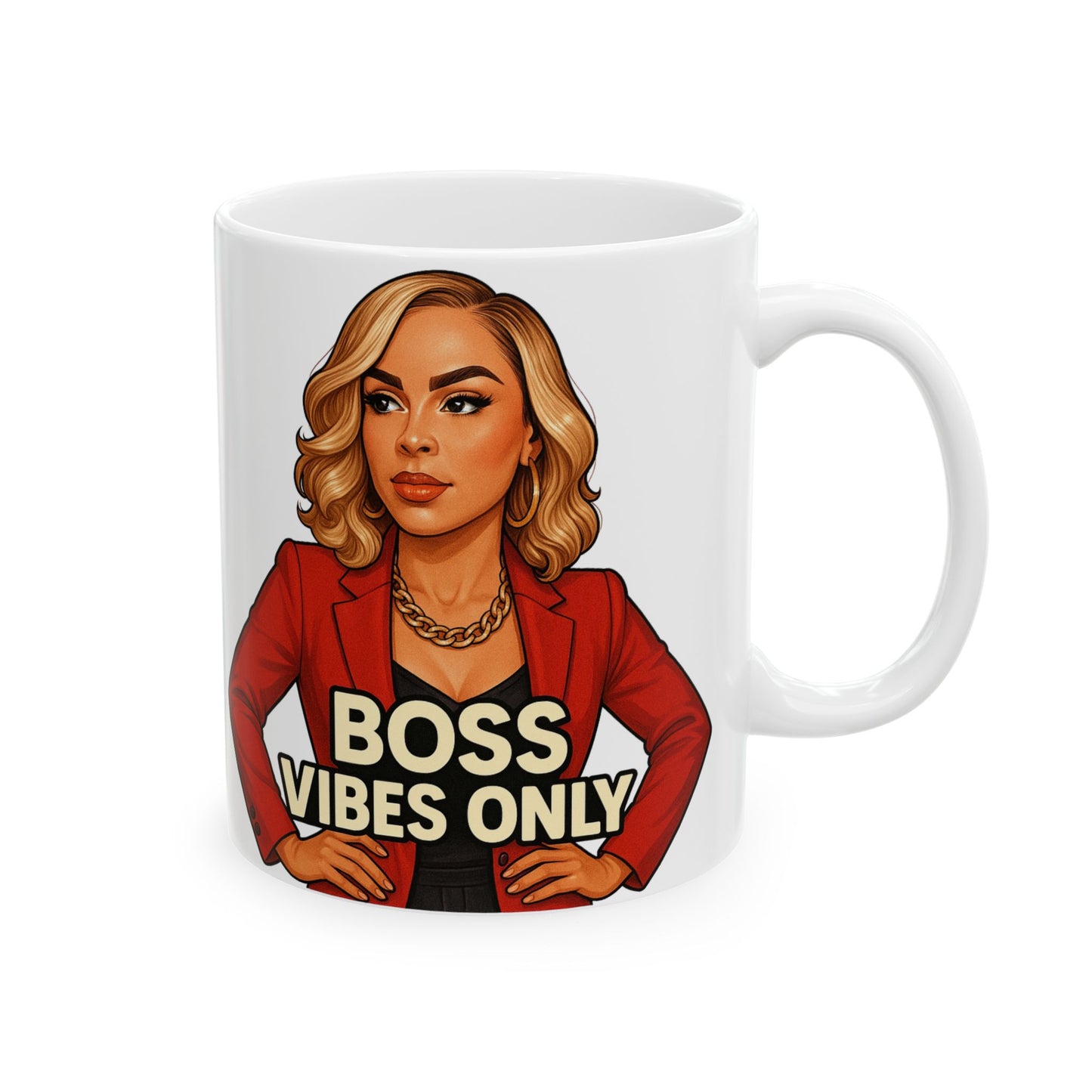 Boss Vibes Only Ceramic Mug - Empowering Coffee Cup for Entrepreneurs