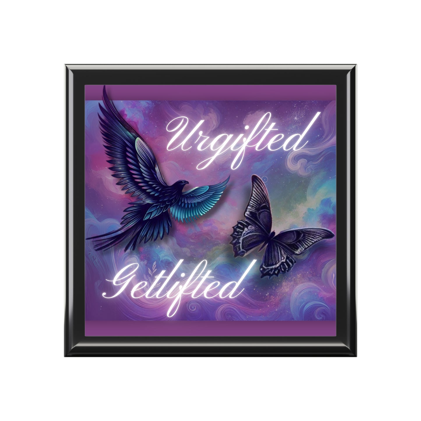 Inspirational Jewelry Box with Butterflies - 'Urgifted, Getlifted'