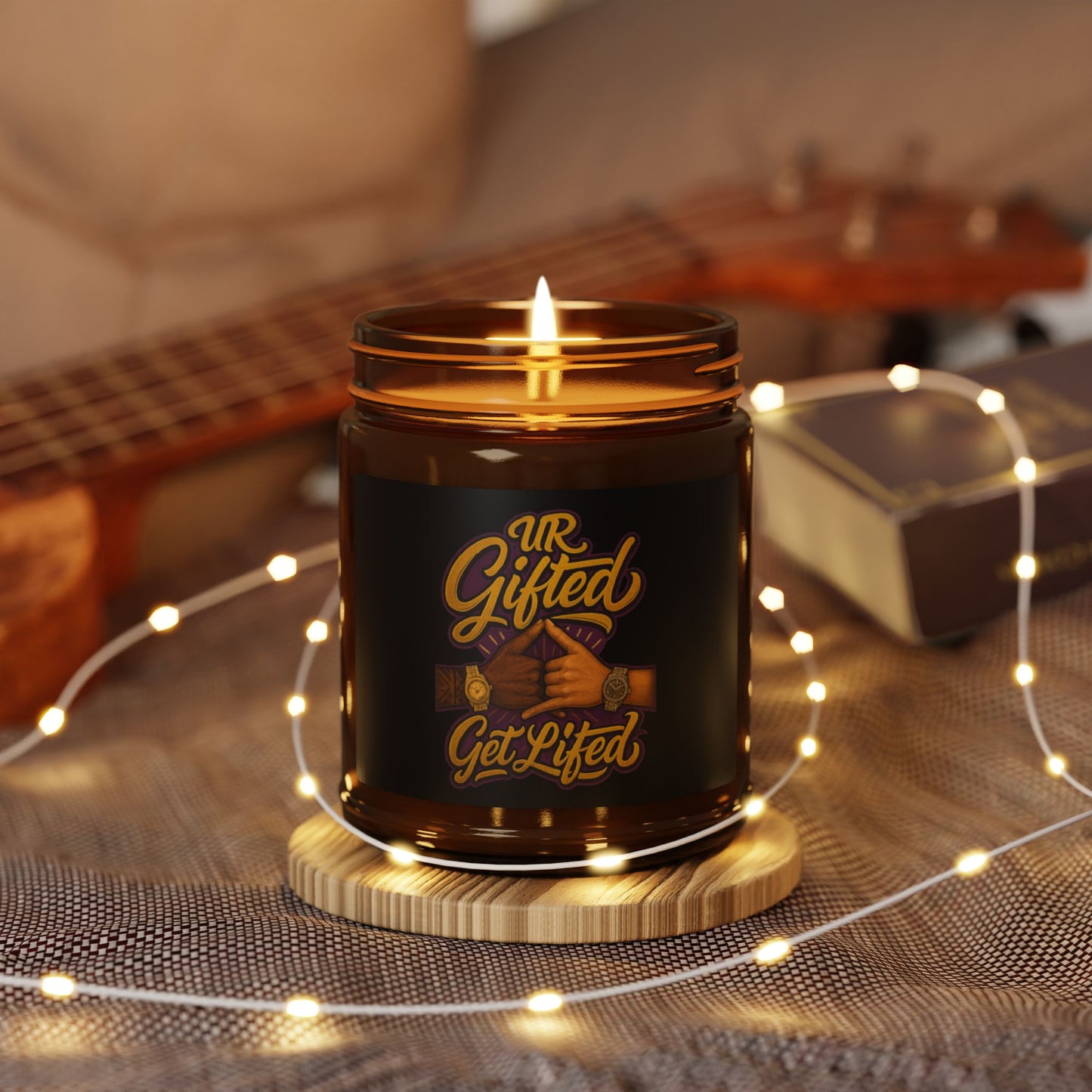Ur Gifted Get Lifted Scented Soy Candle - UR Gifted, Get Lifted, Home Decor, Relaxation Gift, Aromatherapy, Multi-Size, Amber Jar