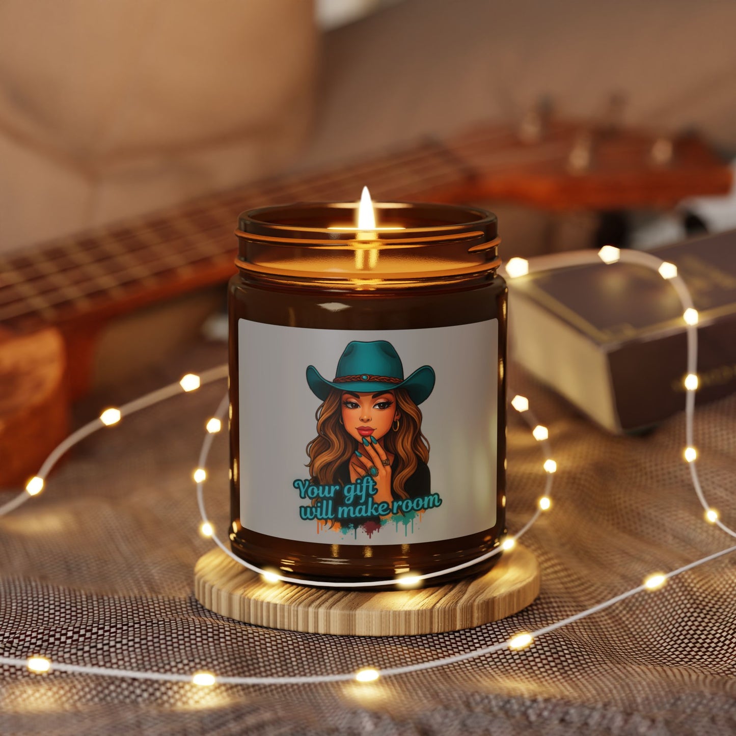 Cowgirl Scented Soy Candle, Amber Jar Candle, Home Decor, Gift for Her, Candle Lover Gift, Unique Candle Design, Relaxation