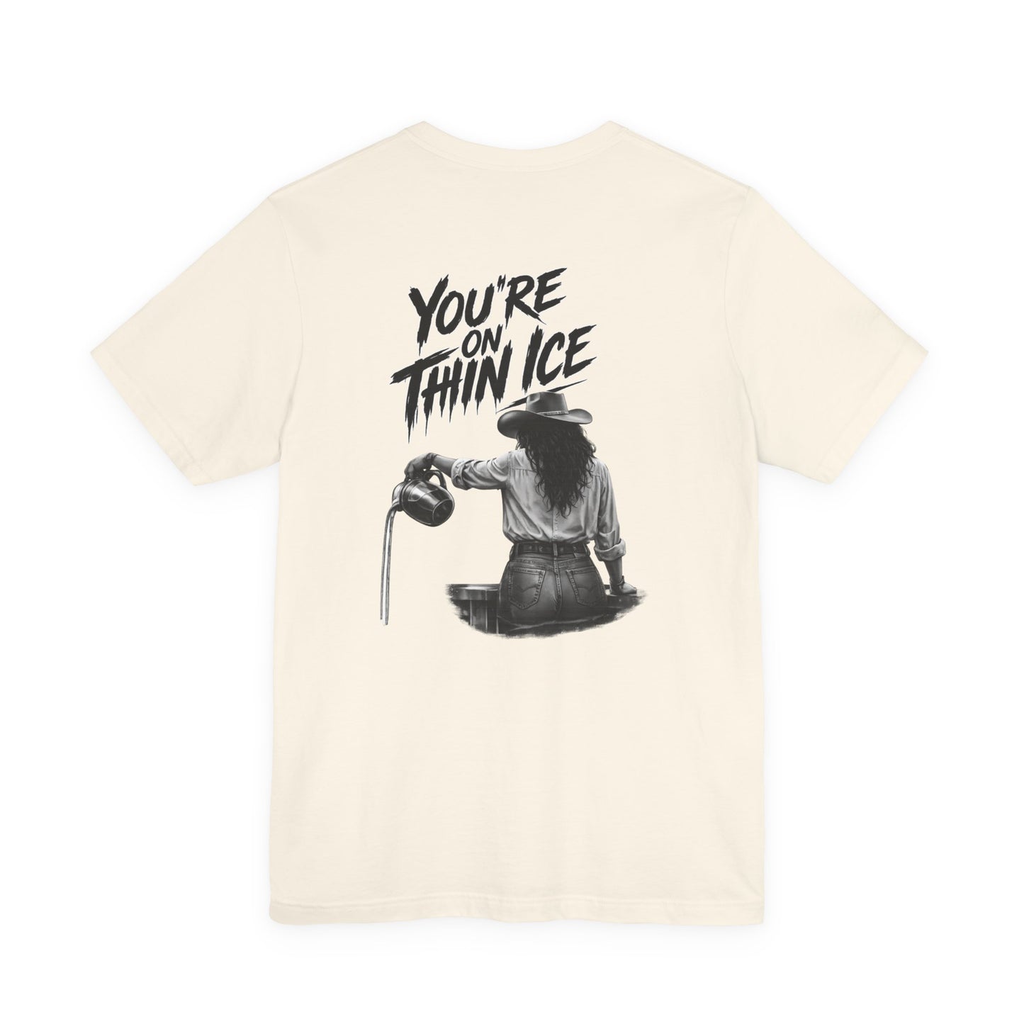 Cowgirl Graphic Tee - 'You're On Thin Ice' Retro Western Shirt