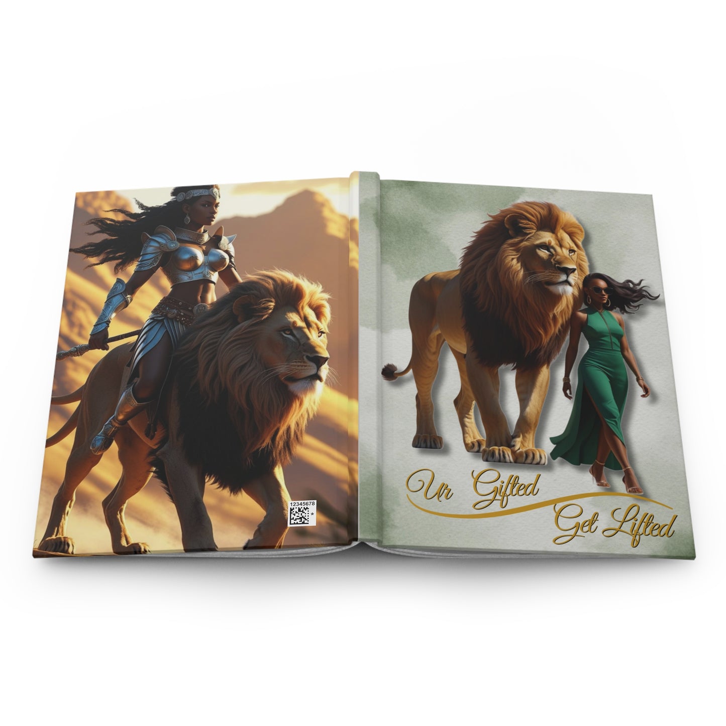 Empowering Hardcover Journal with Lion Artwork, Inspirational Notebook for Self-Discovery, Gift for Motivational Writing, Unique [...]