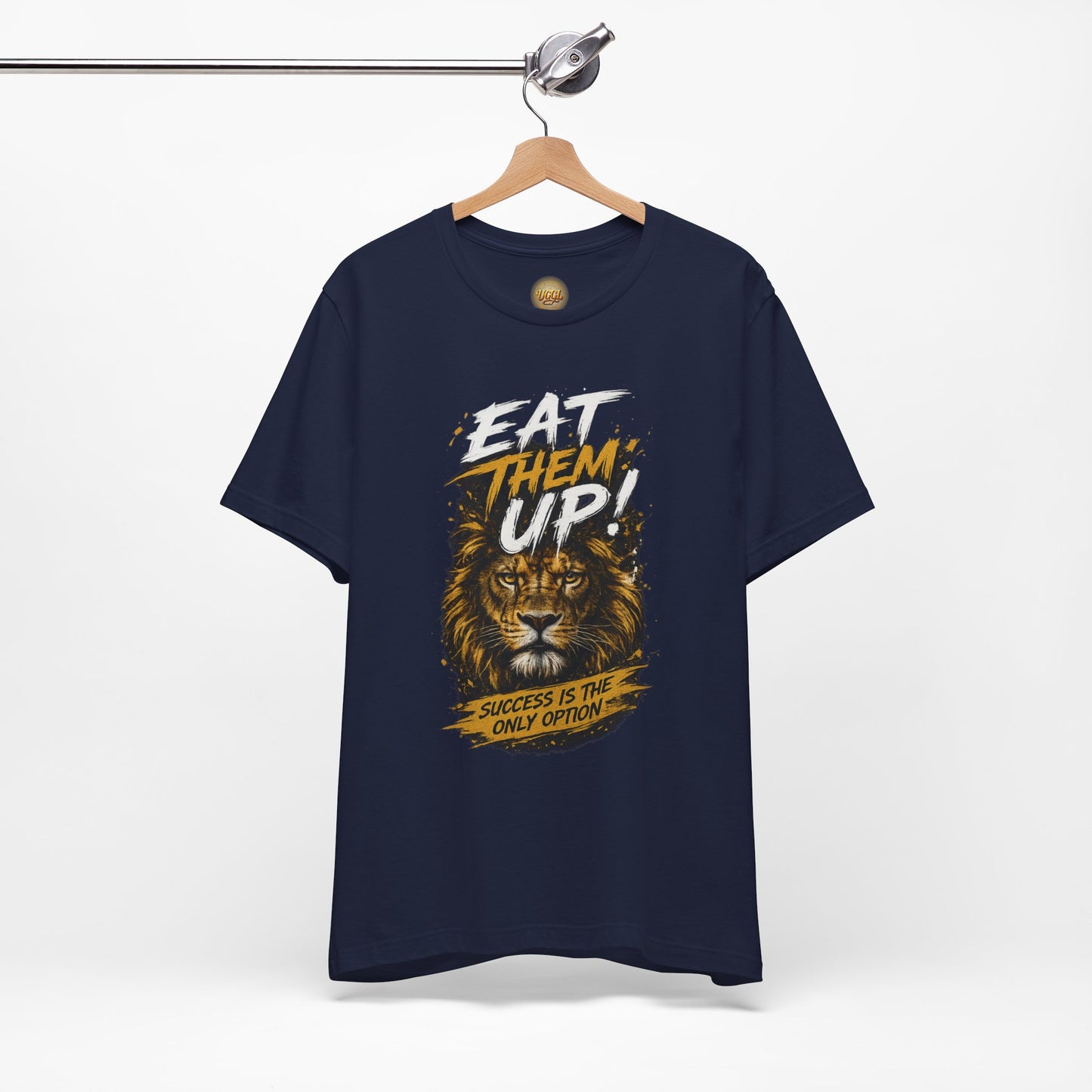 Eat Them Up! Lion Motivational Graphic Tee — "Success Is The Only Option"