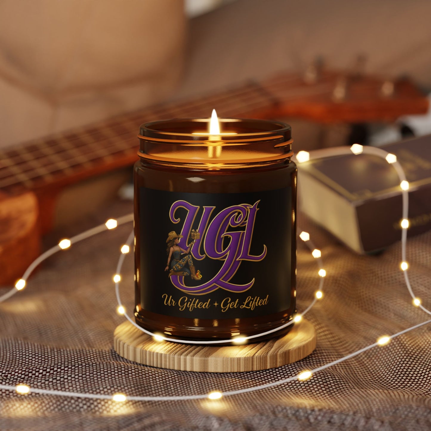 Ur Gifted Get Lifted Scented Soy Candle - Un Original - Get Lifted, Aromatherapy Jar, Home Fragrance, Gift for Relaxation, Self-Care, Cozy Vibes