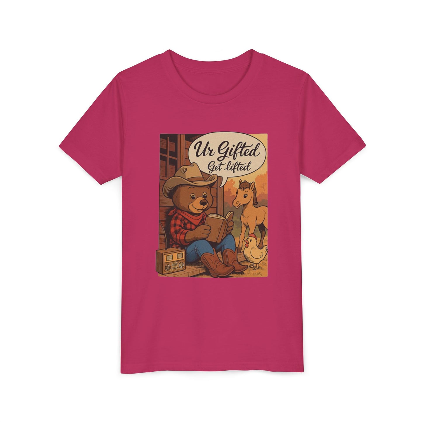 Youth Gifted Bear Tee - Cute Animal Shirt for Kids, Birthday Gift, Gifted & Talented, Playful Graphic T-shirt, Back to School