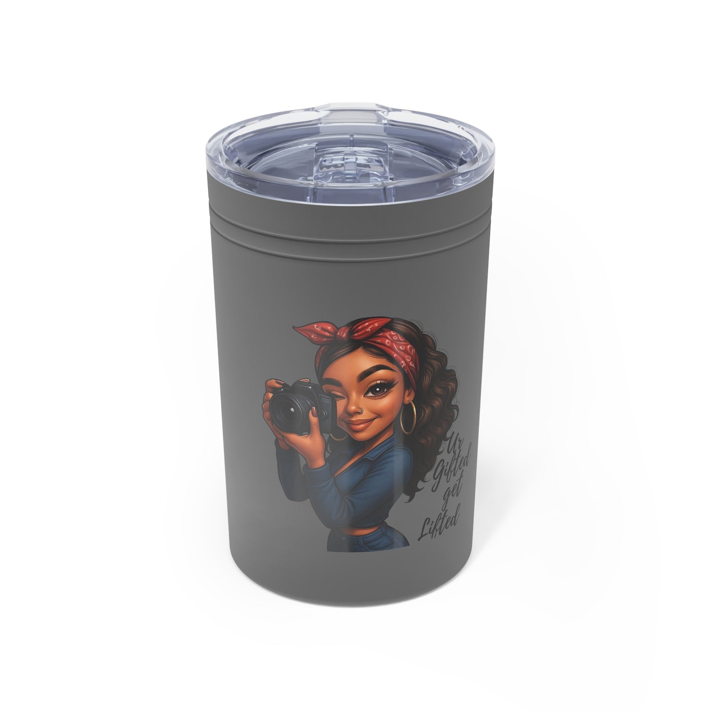 Chic Photographer Tumbler, 11oz Insulated Cup for Coffee & Tea Lovers, Gifts for Women, Travel Mug, Stylish Drinkware