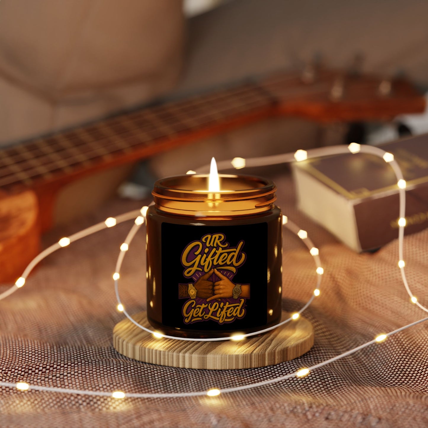Ur Gifted Get Lifted Scented Soy Candle - UR Gifted, Get Lifted, Home Decor, Relaxation Gift, Aromatherapy, Multi-Size, Amber Jar