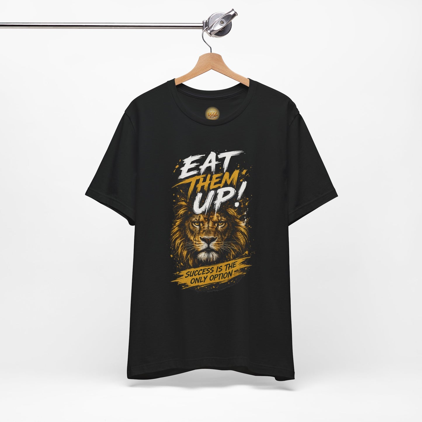 Eat Them Up! Lion Motivational Graphic Tee — "Success Is The Only Option"