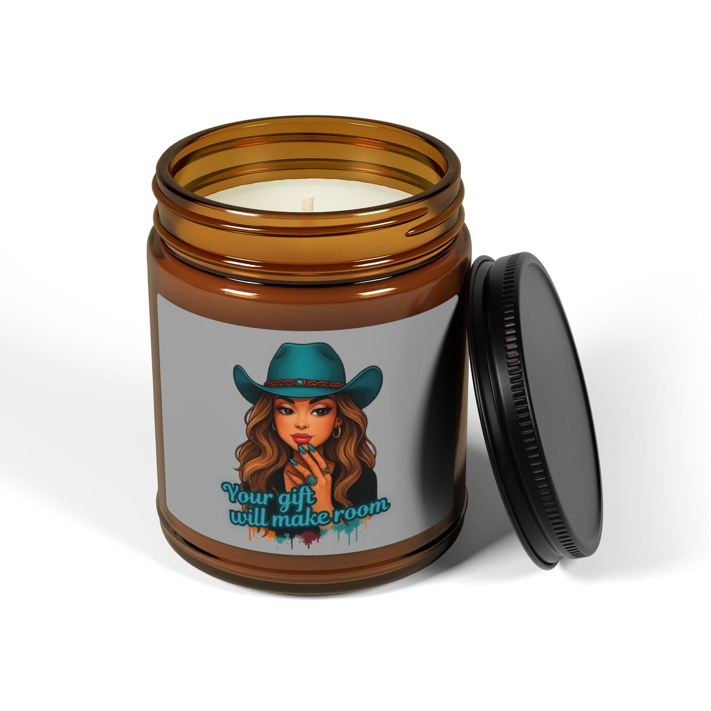 Cowgirl Scented Soy Candle, Amber Jar Candle, Home Decor, Gift for Her, Candle Lover Gift, Unique Candle Design, Relaxation